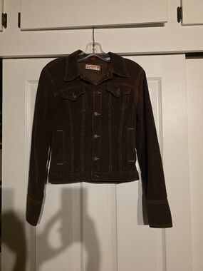 Red Engine Dark Brown Corduroy Jean Jacket - Women's